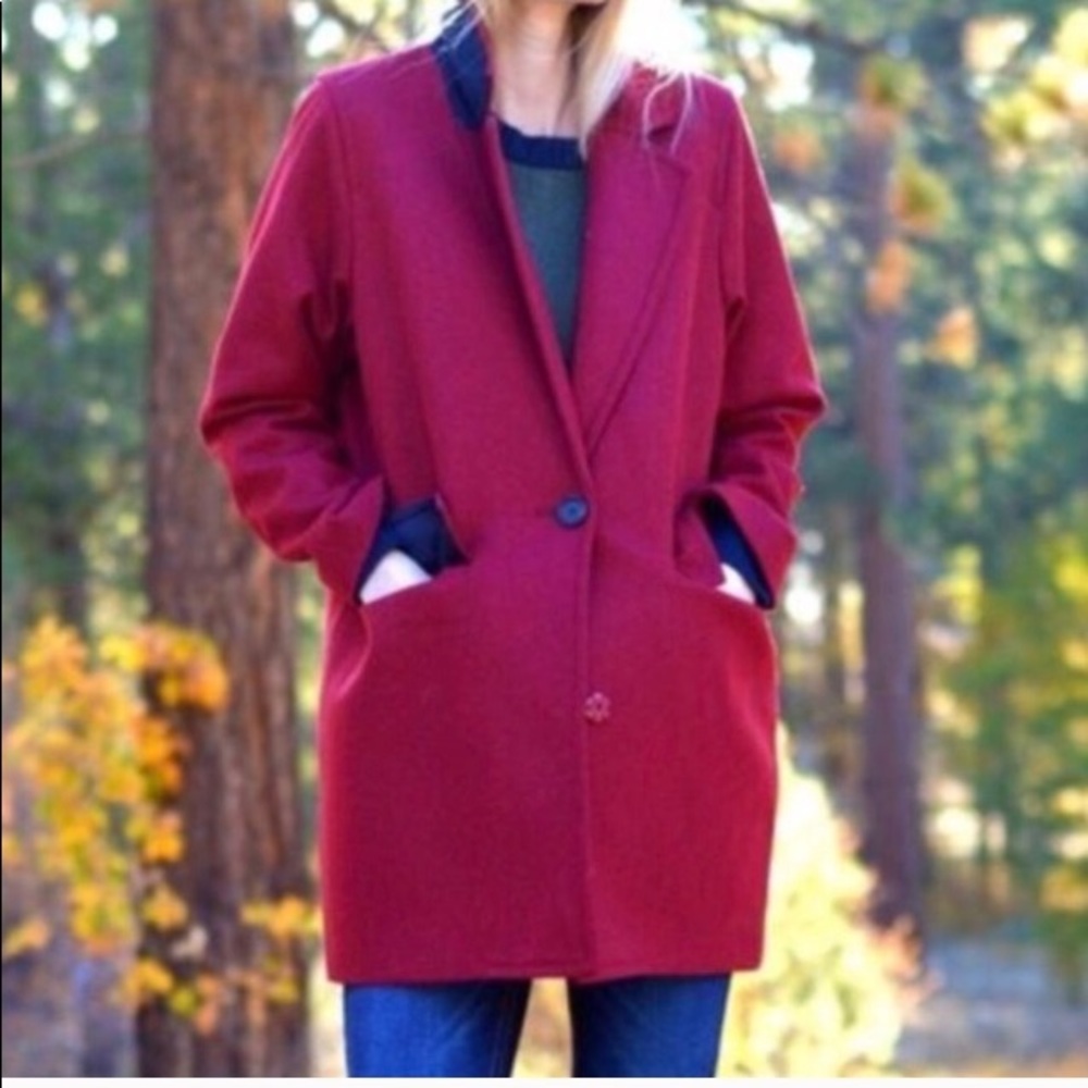 SOLD J.crew wool coat in red